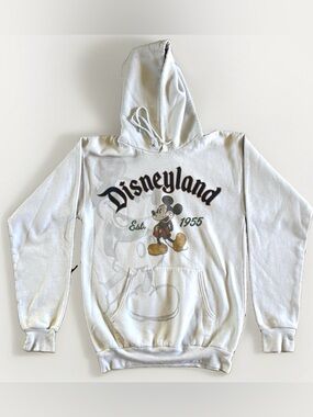 Disneyland Resort Mickey Mouse Hoodie Est 1955 Light Gray Pullover Hanes Size S